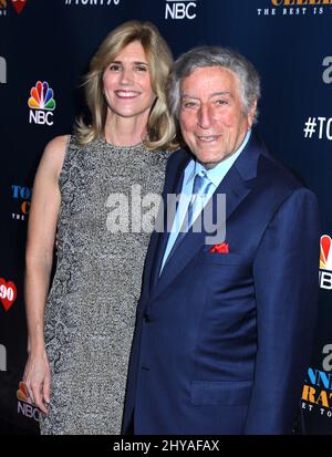 Tony Bennett et Susan Benedetto assistent à la conférence « Tony Bennett célèbre 90: The Best is Afind to Come » au radio City Music Hall le jeudi 15 septembre 2016, à New York. Banque D'Images