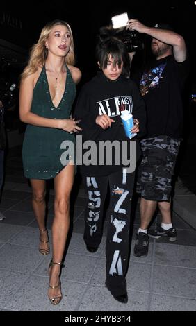 Hailey Baldwin est vu à NeueHouse Hollywood, Los Angeles. Banque D'Images