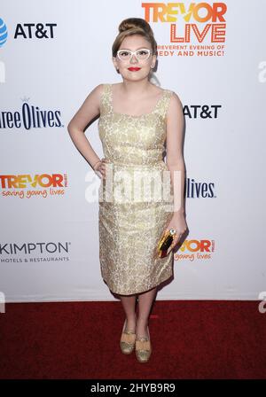 Bebe Wood arrive au collecteur de fonds TrevorLive Los Angeles 2016 Banque D'Images