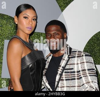 Kevin Hart, Eniko Parrish arrivant pour la fête de l'homme de l'année 2016 GQ qui s'est tenue à Château Marmont, Los Angeles, décembre 8th 2016 Banque D'Images