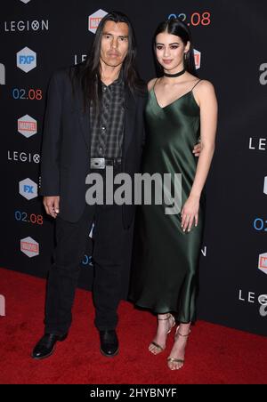 David Midthunder et Amber Midthunder arrivent pour la première de la série de ''Legion'' de FX qui s'est tenue au Pacific Design Center, Los Angeles, 26th janvier 2017 Banque D'Images