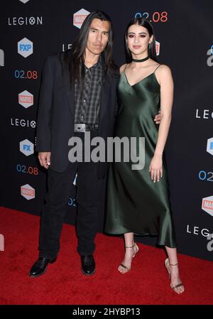 David Midthunder et Amber Midthunder arrivent pour la première de la série de ''Legion'' de FX qui s'est tenue au Pacific Design Center, Los Angeles, 26th janvier 2017 Banque D'Images