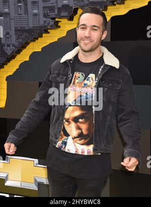 Pete Wentz participe au film Lego Batman à Los Angeles Banque D'Images