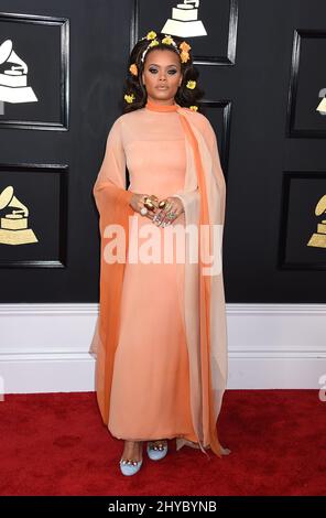 Andra Day a assisté aux Grammy Awards annuels 59th à Los Angeles Banque D'Images