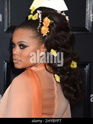 Andra Day a assisté aux Grammy Awards annuels 59th à Los Angeles Banque D'Images