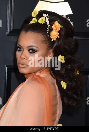 Andra Day a assisté aux Grammy Awards annuels 59th à Los Angeles Banque D'Images