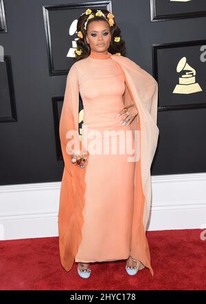 Andra Day a assisté aux Grammy Awards annuels 59th à Los Angeles Banque D'Images