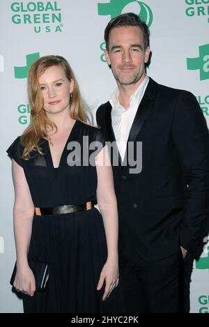 Kimberly Van Der Beek et James Van Der Beek assistent au Gala annuel mondial des Verts pré-Oscar 14th qui s'est tenu à Avalon Hollywood, États-Unis. Banque D'Images