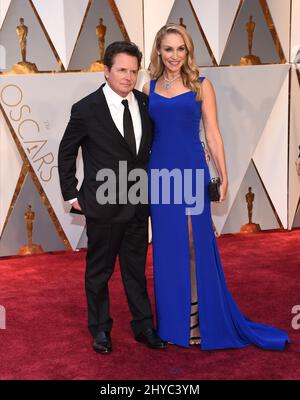 Michael J. Fox, Tracy Pollan aux Academy Awards 89th qui se tiennent au Dolby Theatre Banque D'Images