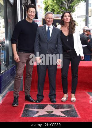 Daniel Henney, Gary Sinise et Alana de la Garza assistent à la cérémonie de dévoilement de la star hollywoodienne de Gary Sinise à Los Angeles Banque D'Images