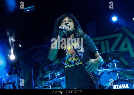 Joey Belladonna d'Anthrax se produit au festival Las rangent 2017, au centre des événements du centre-ville de Las Vegas Banque D'Images