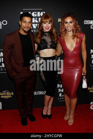 Luke Broadlick, Alison Faulk, Teresa Espinosa arrive au Magic Mike Las Vegas Opening Night, Club Domina au Hard Rock Hotel & Casino Banque D'Images