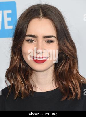 Lily Collins assiste à LA FÊTE DE LA WE qui s'est tenue au Forum de Los Angeles, États-Unis Banque D'Images