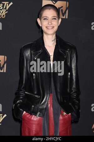 Asia Kate Dillon dans la salle de presse des MTV film and TV Awards 2017 qui se tiennent au Shrine Auditorium de Los Angeles, Etats-Unis Banque D'Images