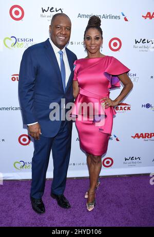 Rodney Peete et Holly Robinson Peete participant au Gala DesignCare 2017 organisé par la HollyRod Foundation dans une résidence privée Banque D'Images