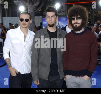 27 juin 2007 Westwood, ca. Chester Bennington, Rob Bourdon et Brad Delson de Linkin Park 'transformer' Los Angeles première tenue au Mann's Village Theatre Banque D'Images