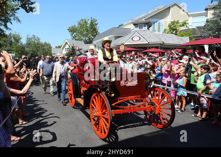 Dolly Parton visite Dollywood dans le Dewitt Banque D'Images