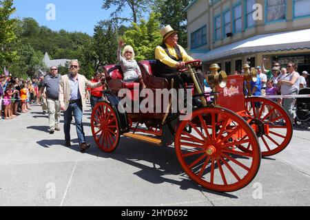 Dolly Parton visite Dollywood dans le Dewitt Banque D'Images