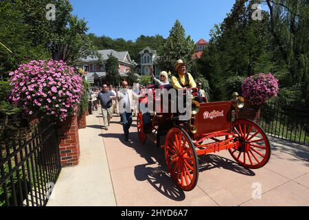 Dolly Parton visite Dollywood dans le Dewitt Banque D'Images