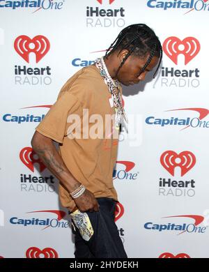 Travis Scott participe au festival de musique iHeart 2017 qui s'est tenu à la T-Mobile Arena de Las Vegas, aux États-Unis Banque D'Images