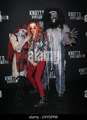 Bella Thorne assistant à Knott's Scary Farm et Instagram's Celebrity Night à Knott's Berry Farm Banque D'Images