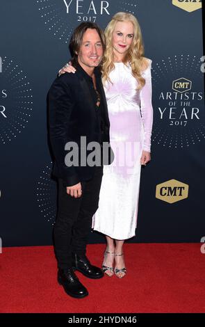 Keith Urban et Nicole Kidman assistant à l'artiste de l'année de la CMT au Centre symphonique de Schermerhorn Banque D'Images