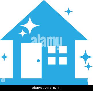 Illustration isolée vectorielle du modèle de conception d'icône de maison propre Illustration de Vecteur