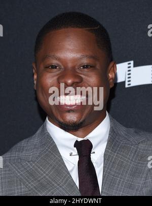 Jason Mitchell participant aux Hollywood film Awards 21st qui se tiennent à l'hôtel Beverly Hilton Banque D'Images