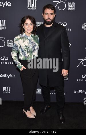 Tatiana Maslany et Tom Cullen assistant à la Hollywood Foreign Press Association (HFPA) et à InStyle célèbrent la saison des Golden Globe Awards 75th à CATCH LA à Los Angeles, États-Unis Banque D'Images