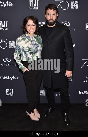 Tatiana Maslany et Tom Cullen assistant à la Hollywood Foreign Press Association (HFPA) et à InStyle célèbrent la saison des Golden Globe Awards 75th à CATCH LA à Los Angeles, États-Unis Banque D'Images