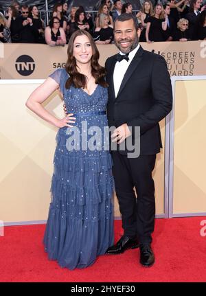 Chelsea Peretti et Jordan Peele assistent aux Prix annuels de la Guilde des acteurs de l'écran 24th, qui se tiennent au Shrine exposition Center Banque D'Images