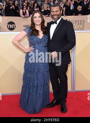 Chelsea Peretti et Jordan Peele assistent aux Prix annuels de la Guilde des acteurs de l'écran 24th, qui se tiennent au Shrine exposition Center Banque D'Images