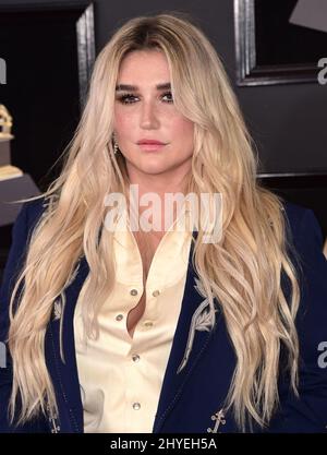 Kesha aux GRAMMY Awards 60th qui ont eu lieu au Madison Square Garden le 28 janvier 2018 à New York, NY Banque D'Images