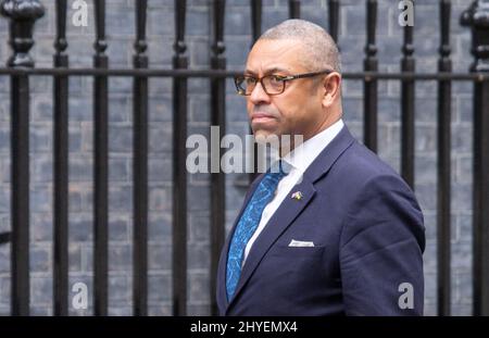 Londres, Angleterre, Royaume-Uni. 14th mars 2022. Le ministre de l'Europe JAMES ARRIVE intelligemment au 10 Downing Street. (Image de crédit : © Tayfun Salci/ZUMA Press Wire) Banque D'Images