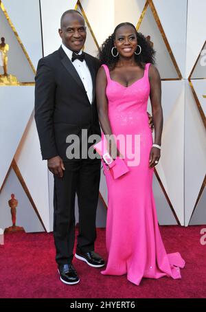 Viola Davis et Julius Tennon arrivent aux Academy Awards 90th à Los Angeles, en Californie Banque D'Images