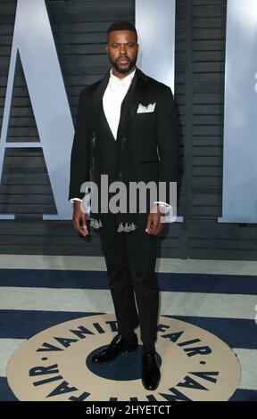 Winston Duke assistant à la Vanity Fair Oscar Party qui s'est tenue à Beverly Hills, Los Angeles, États-Unis Banque D'Images