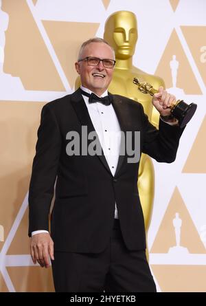 Lee Smith dans la salle de presse des Academy Awards 90th Banque D'Images