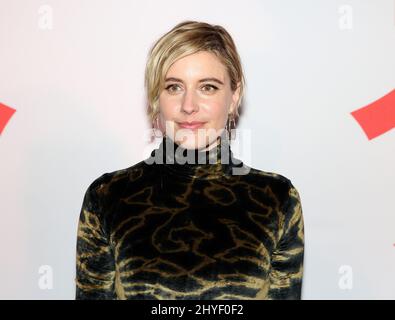 GRETA Gerwig assister à la projection de New York de 'Isle of Dogs' au Metropolitan Museum of Art Banque D'Images