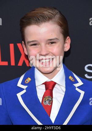 Maxwell Jenkins à la première saison 1 de Netflix au Cinerama Dome le 9 avril 2018 à Hollywood, aux États-Unis. Banque D'Images