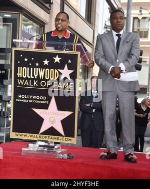 Tracy Morgan et Martin Lawrence assistent au dévoilement du Tracy Morgan Star sur le Hollywood Walk of Fame Banque D'Images