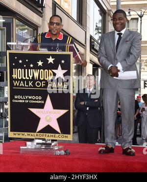 Tracy Morgan et Martin Lawrence assistent au dévoilement du Tracy Morgan Star sur le Hollywood Walk of Fame Banque D'Images