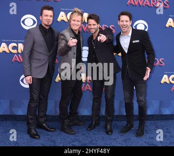 Parmalee à l'Academy of Country Music Awards 53rd qui s'est tenu au MGM Grand Garden Arena le 15 avril 2018 à Las Vegas Banque D'Images