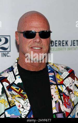 Jim McMahon arrive au Derek Jeter Celebrity Invitational Gala qui a eu lieu à l'ARIA Resort & Casino le 19 avril 2018 à Las Vegas, Nevada. Banque D'Images