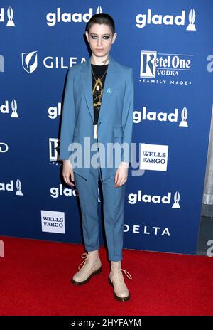 Asia Kate Dillon assiste aux GLAAD Media Awards 29th qui se tiennent au New York Hilton Midtown, aux États-Unis Banque D'Images