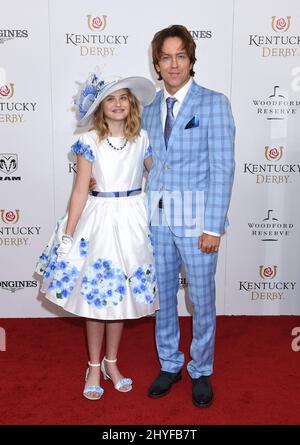 Dannielynn Birkhead et Larry Birkhead au Kentucky Derby 144th qui s'est tenu à Churchill Downs le 5 mai 2018 à Louisville, Kentucky. Banque D'Images