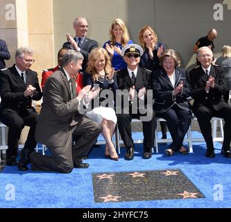 Fred Grandy, Ted Lange, Jill Whelan, Gavin MacLeod, Lauren Tewes, Bernie Kopell, Mitch O'Farrell, Jan Swartz et Leron Gubler lors des croisières Princess Cruises et de la cérémonie de la promenade de la renommée à Hollywood, le 10 mai 2018. Banque D'Images