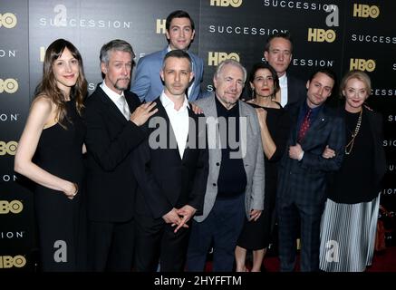 Natalie Gold, Alan Ruck, Jeremy Strong, Nicholas Braun, Brian Co participant à la première « concession » d'HBO qui s'est tenue au Time Warner Center le 22 mai 2018. Banque D'Images