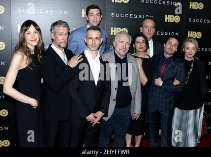 Natalie Gold, Alan Ruck, Jeremy Strong, Nicholas Braun, Brian Co participant à la première « concession » d'HBO qui s'est tenue au Time Warner Center le 22 mai 2018. Banque D'Images