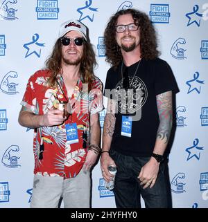 Jaren Johnston et Kelby Ray au concours annuel 6th de la célébrité Craig Campbell Cornhole Challenge ont profité de la lutte sans but lucratif contre le cancer colorectal (Fight CRC) qui s'est tenue à la City Winery le 5 juin 2018 à Nashville, Tennessee Banque D'Images