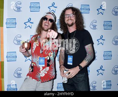 Jaren Johnston et Kelby Ray au concours annuel 6th de la célébrité Craig Campbell Cornhole Challenge ont profité de la lutte sans but lucratif contre le cancer colorectal (Fight CRC) qui s'est tenue à la City Winery le 5 juin 2018 à Nashville, Tennessee Banque D'Images